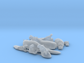 Hippopotamus Set 1:87 twelve different pieces in Clear Ultra Fine Detail Plastic