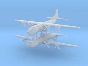 1/700 AN-12 (Cub) Transport Aircraft (x2) in Clear Ultra Fine Detail Plastic
