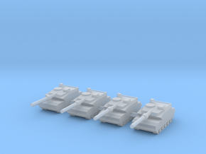 1/285 Type 10 Main Battle Tank (x4) in Clear Ultra Fine Detail Plastic