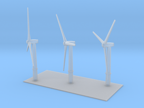 1/600 Wind Farm x3 Turbines in Clear Ultra Fine Detail Plastic