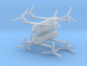 1/285 Bell Boeing Quad Tiltrotor (x2) in Clear Ultra Fine Detail Plastic