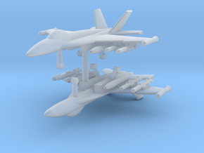 1/285 F-18E Super Hornet (Anti-Ship Loadout) (x2) in Clear Ultra Fine Detail Plastic