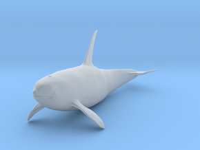 Killer Whale 1:64 Swimming Male in Clear Ultra Fine Detail Plastic