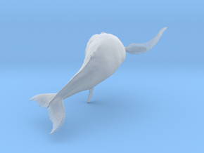 Humpback Whale 1:64 Breaching Male in Clear Ultra Fine Detail Plastic