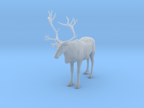 Reindeer 1:12 Standing Male 2 in Clear Ultra Fine Detail Plastic