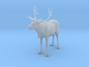 Reindeer 1:9 Female with mouth open in Clear Ultra Fine Detail Plastic