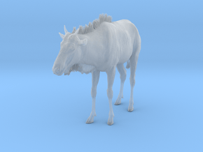 Blue Wildebeest 1:9 Standing Juvenile in Clear Ultra Fine Detail Plastic