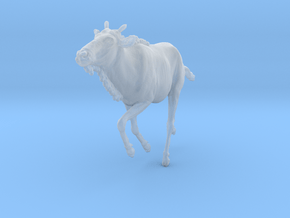 Blue Wildebeest 1:25 Swimming Juvenile 1 in Clear Ultra Fine Detail Plastic