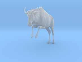 Blue Wildebeest 1:9 Leaping Female 1 in Clear Ultra Fine Detail Plastic