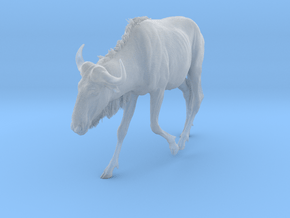 Blue Wildebeest 1:9 Male on uneven surface 1 in Clear Ultra Fine Detail Plastic