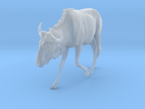 Blue Wildebeest 1:20 Male on uneven surface 1 in Clear Ultra Fine Detail Plastic
