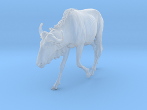 Blue Wildebeest 1:32 Male on uneven surface 1 in Clear Ultra Fine Detail Plastic