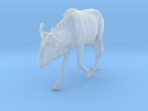 Blue Wildebeest 1:64 Male on uneven surface 1 in Clear Ultra Fine Detail Plastic