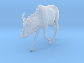 Blue Wildebeest 1:72 Male on uneven surface 1 in Clear Ultra Fine Detail Plastic