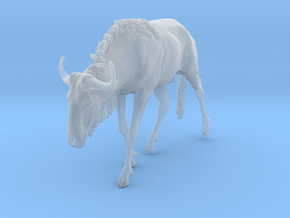 Blue Wildebeest 1:25 Male on uneven surface 2 in Clear Ultra Fine Detail Plastic