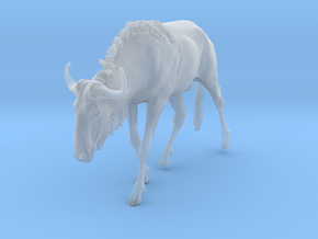 Blue Wildebeest 1:20 Male on uneven surface 2 in Clear Ultra Fine Detail Plastic