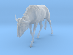 Blue Wildebeest 1:15 Male on uneven surface 2 in Clear Ultra Fine Detail Plastic
