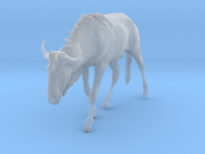 Blue Wildebeest 1:9 Male on uneven surface 2 in Clear Ultra Fine Detail Plastic