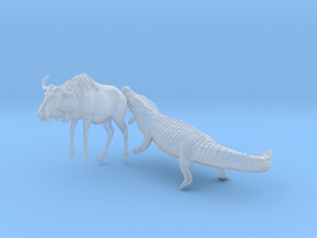 Blue Wildebeest 1:32 Attacked by Nile Crocodile 2 in Clear Ultra Fine Detail Plastic