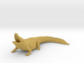 Nile Crocodile 1:16 Lifted head with mouth open in Tan Fine Detail Plastic