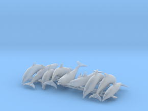 Bottlenose Dolphin Set 1:87 eleven different piece in Clear Ultra Fine Detail Plastic