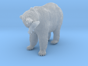 Grizzly Bear 1:12 Female with Salmon in Clear Ultra Fine Detail Plastic