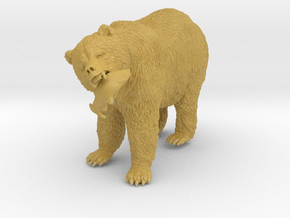 Grizzly Bear 1:25 Female with Salmon in Tan Fine Detail Plastic