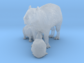 Capybara 1:25 Mother with three young in Clear Ultra Fine Detail Plastic