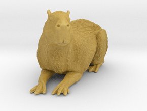 Capybara 1:12 Lying Female in Tan Fine Detail Plastic