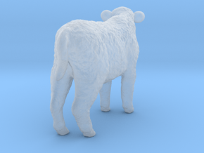 Highland Cattle 1:56 Standing Calf in Clear Ultra Fine Detail Plastic