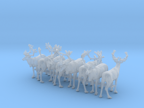 Reindeer Set 1:72 eight different pieces in Clear Ultra Fine Detail Plastic