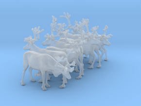 Reindeer Set 1:64 eight different pieces in Clear Ultra Fine Detail Plastic