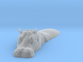 Hippopotamus 1:10 Lying in Water 1 in Clear Ultra Fine Detail Plastic