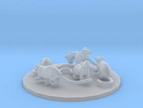 Brown Rat set 1:24 six different pieces in Clear Ultra Fine Detail Plastic