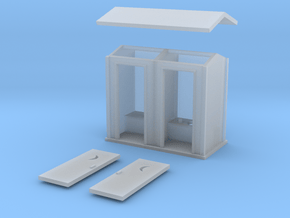 N-Scale 2-Hole Outhouse in Clear Ultra Fine Detail Plastic