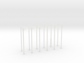 N-Scale Transmission Poles (10-Pack) in Clear Ultra Fine Detail Plastic