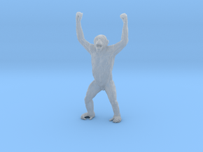 Chimpanzee 1:9 Male with raised arms in Clear Ultra Fine Detail Plastic