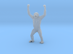 Chimpanzee 1:12 Male with raised arms in Clear Ultra Fine Detail Plastic