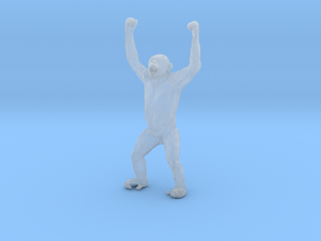 Chimpanzee 1:32 Male with raised arms in Clear Ultra Fine Detail Plastic