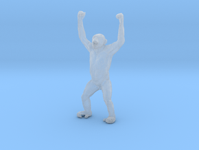 Chimpanzee 1:48 Male with raised arms in Clear Ultra Fine Detail Plastic