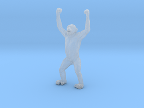 Chimpanzee 1:87 Male with raised arms in Clear Ultra Fine Detail Plastic