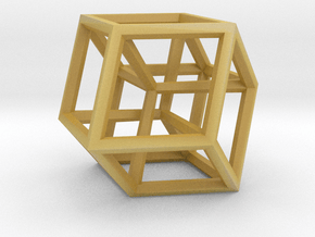 Hypercube B in Tan Fine Detail Plastic