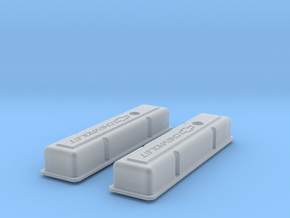 1/12 SBC Chevy Logo Valve Covers in Clear Ultra Fine Detail Plastic