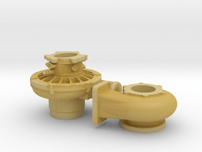 1/12 Scale 3 Inch Left Hand Turbo in Tan Fine Detail Plastic