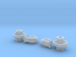 1/24 scale 2 Inch Right And Left Turbo in Clear Ultra Fine Detail Plastic