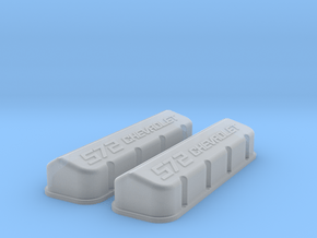 1/25 BBC 572 Logo Valve Covers in Clear Ultra Fine Detail Plastic