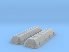 1/18 BBC 502 Logo Valve Covers in Clear Ultra Fine Detail Plastic