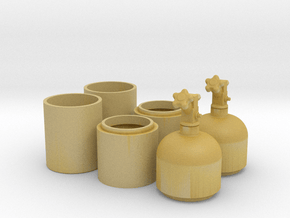 1/18 One Pair of Nitrous Bottles with Valves in Tan Fine Detail Plastic