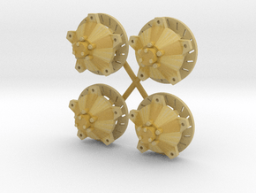 Late model 1/16  hubs x 4 in Tan Fine Detail Plastic