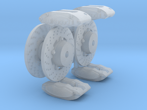 Calipers 1/12 & rotors  V1 x4 in Clear Ultra Fine Detail Plastic